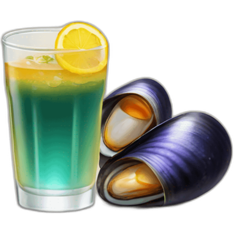 Mussel with a spritz emoji