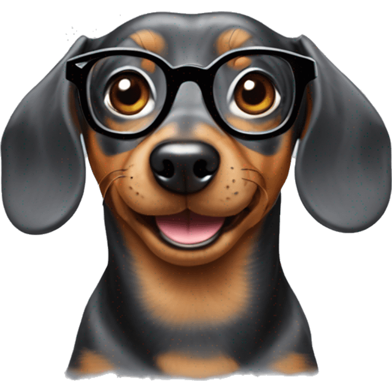 Dapple dachshund with glasses  emoji