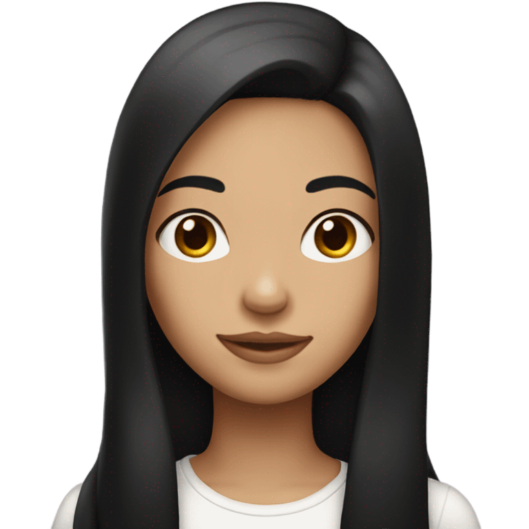 Straight long black hair girl  emoji