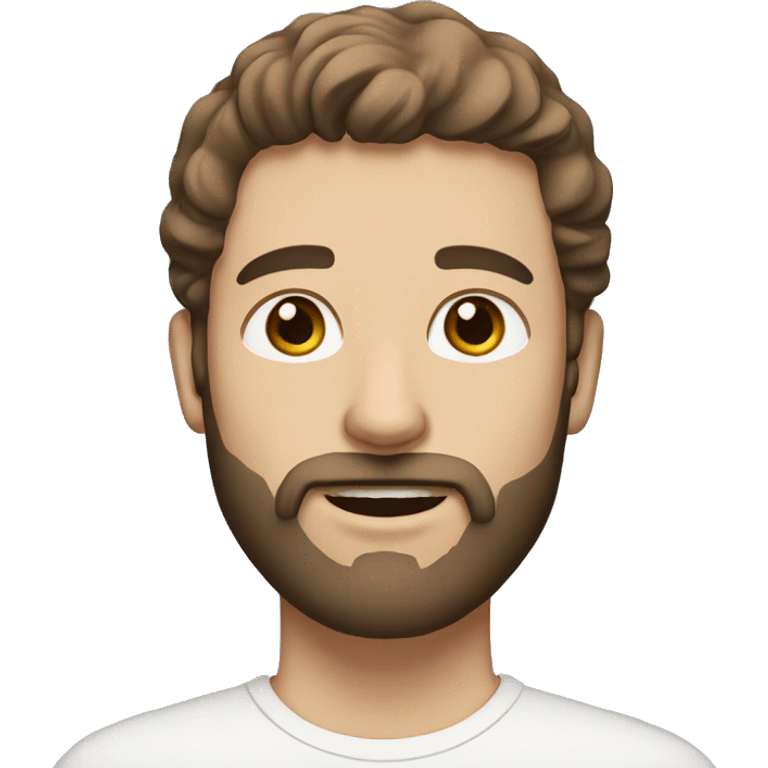 A white man with brown eyes, brown hair, and a beard with white cat  emoji