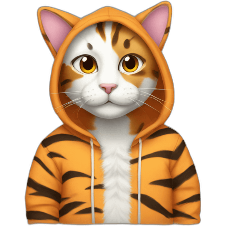 Cat in tiger onesie emoji