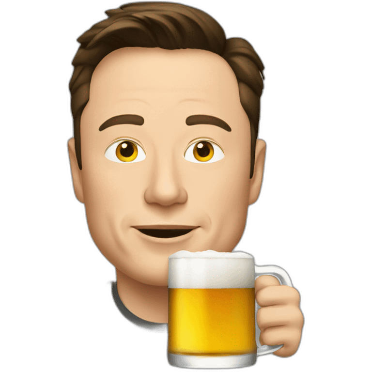 Elon Musk drinking beer emoji