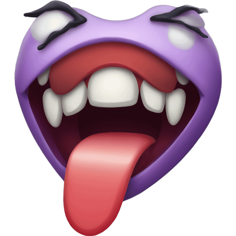 tongue emoji with vampire fangs emoji