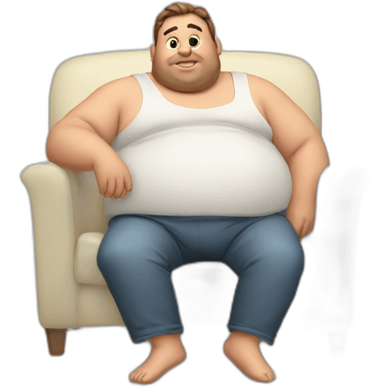 fat guy lazy emoji