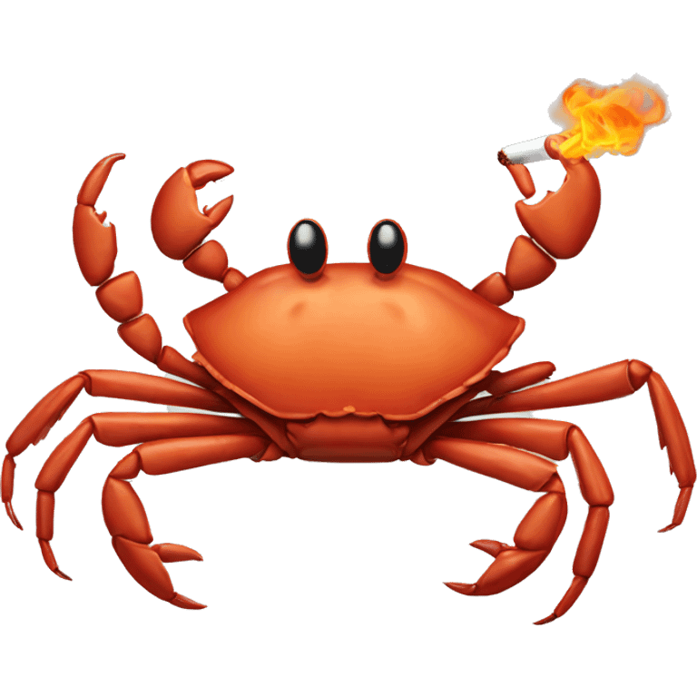 a crab smoking a cigarette emoji