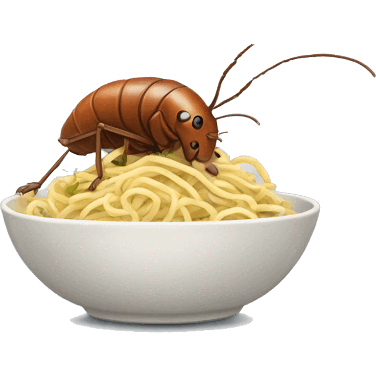 Cockroach eating noodles emoji