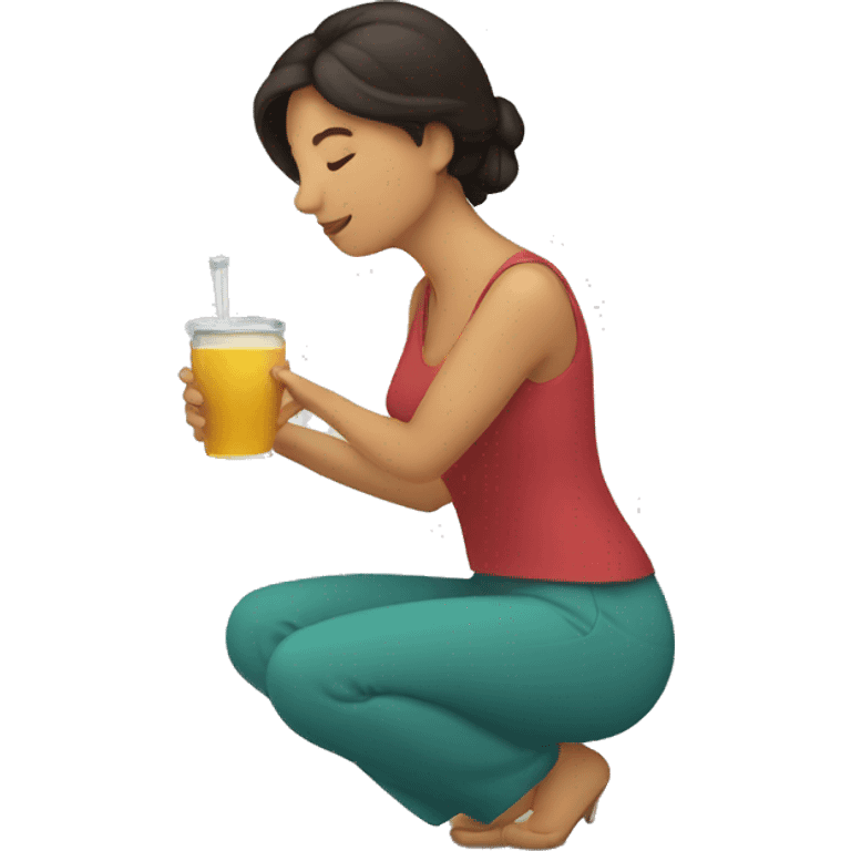 Mujer tomando mate  emoji