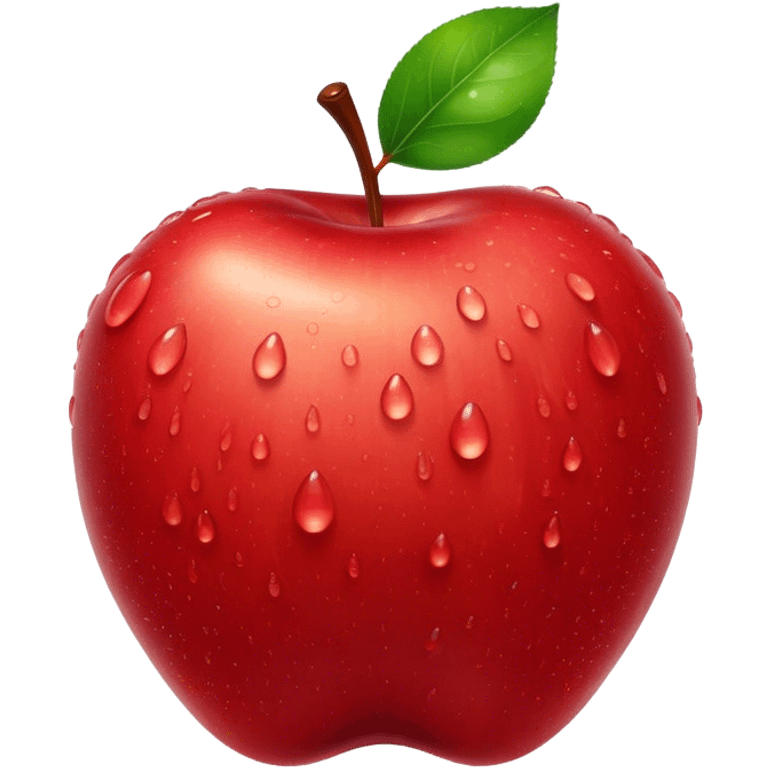 Cinematic crisp, shiny red apples, glistening under soft natural light, perfectly round with tiny water droplets, warm rich hues, highly detailed and fresh. emoji