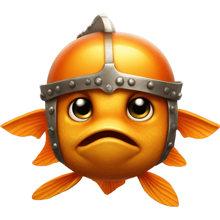 Goldfish wearing Viking helmet emoji