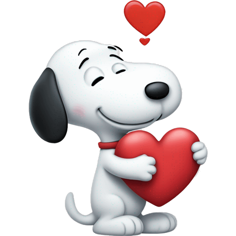 snoopy holding heart emoji