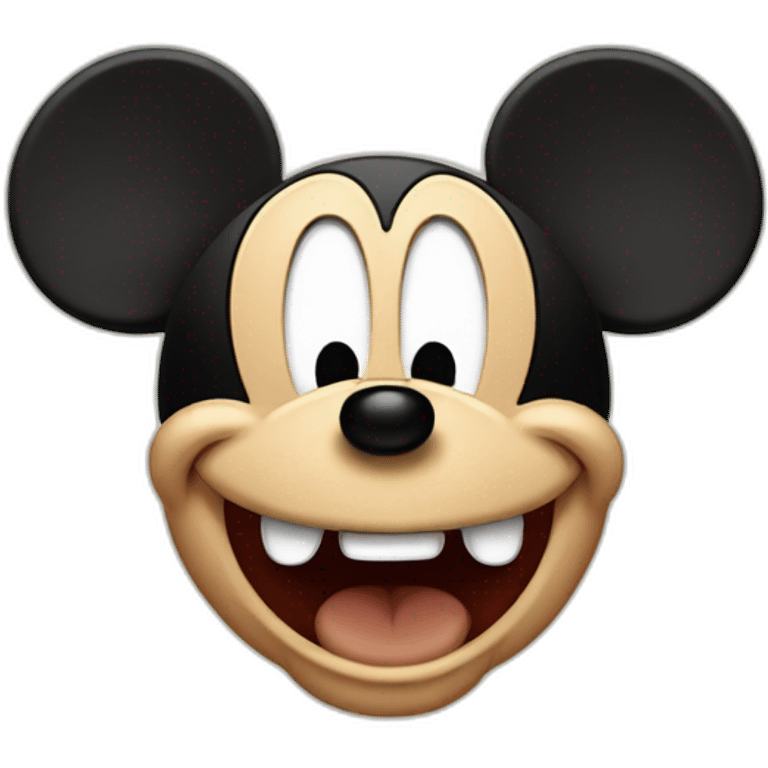 Mickey Mouse with an angry face emoji