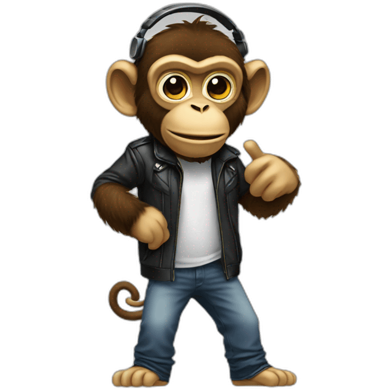 dj monkey emoji