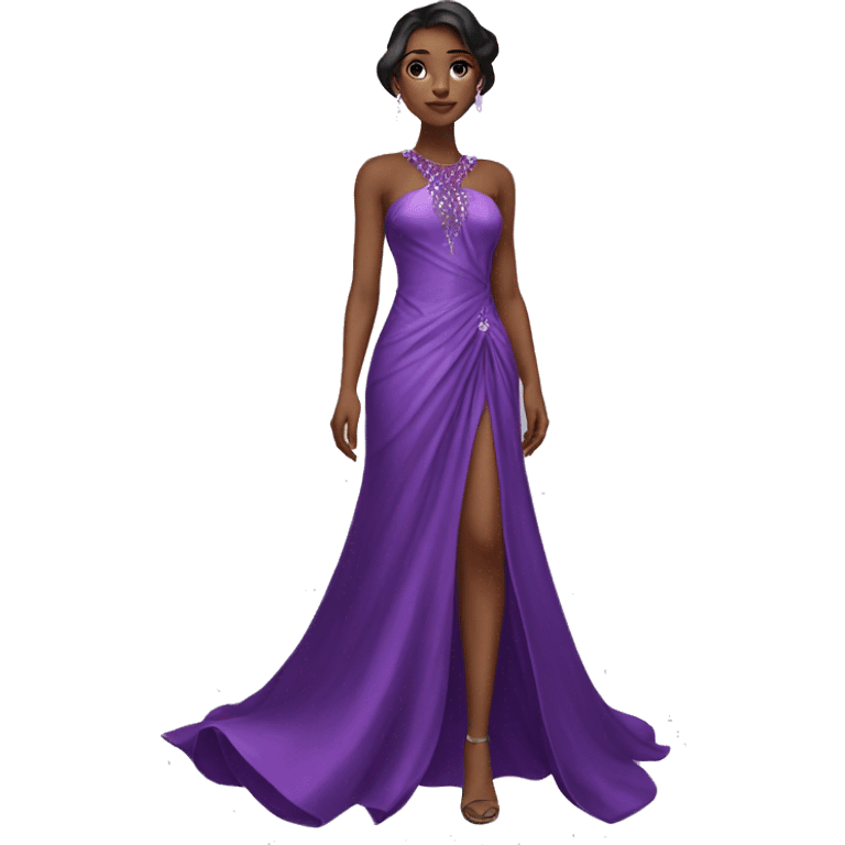 Purple gem inspired gown dress emoji