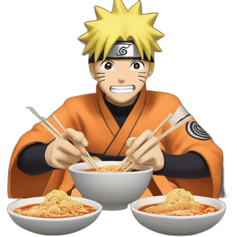 Uzumaki Naruto famous character of anime Naruto having ramen emoji