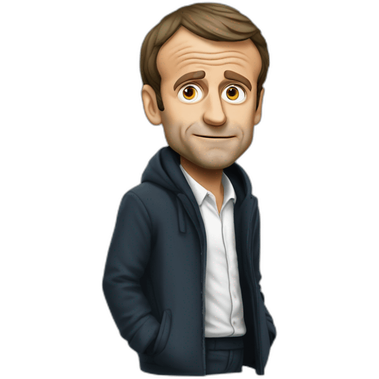 Emmanuel Macron homeless emoji