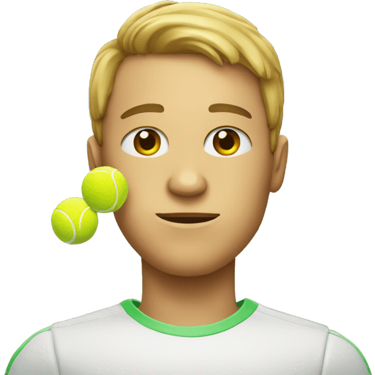 Person with a tennis ball in his head emoji