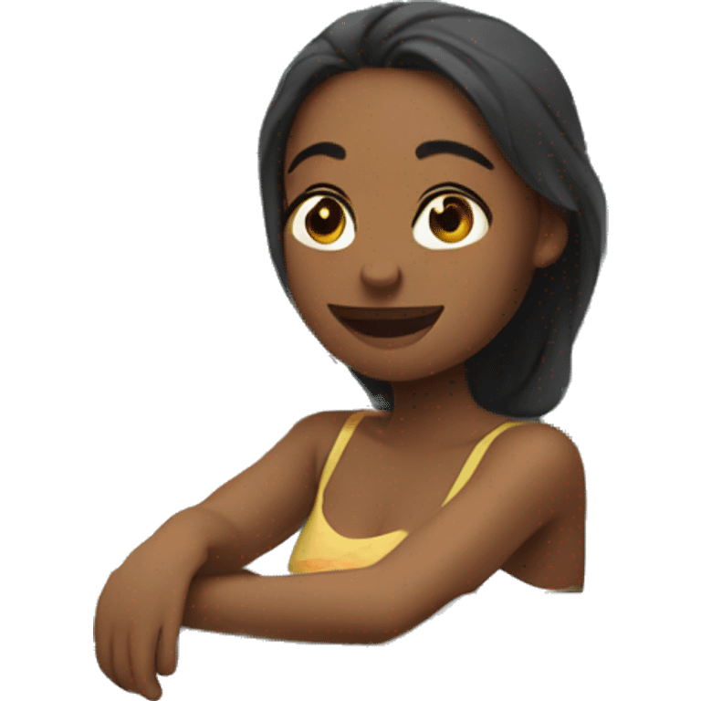 Girl sitting in hot tub  emoji