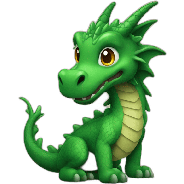 Green wooden dragon emoji