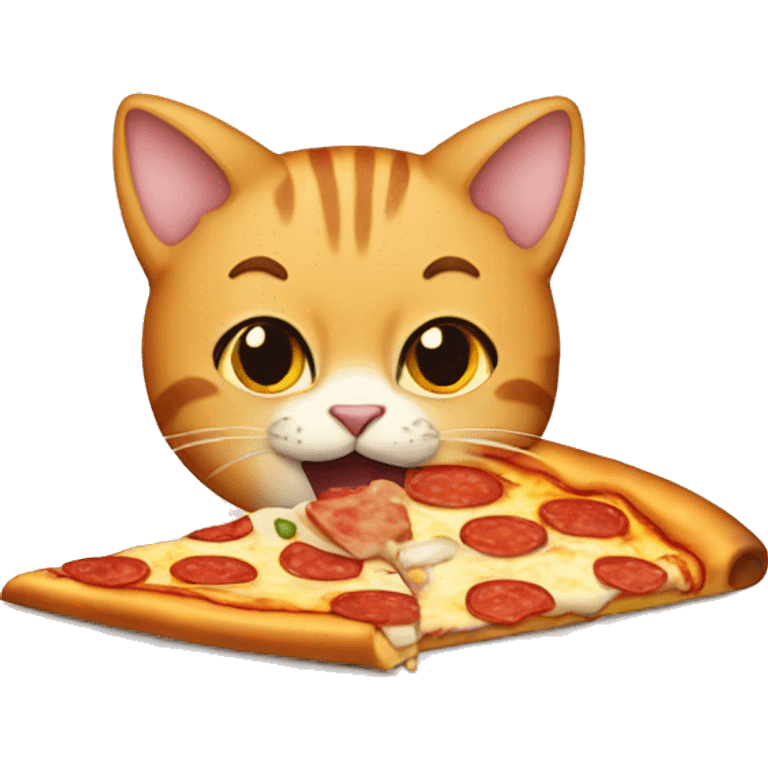 cat eating pizza emoji