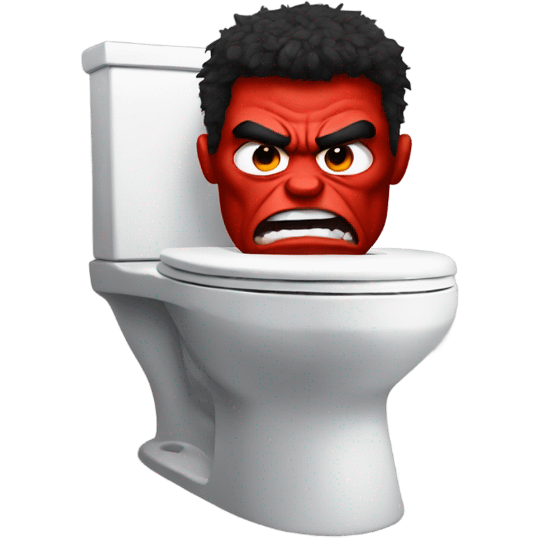 Red Hulk big head in a toilet emoji