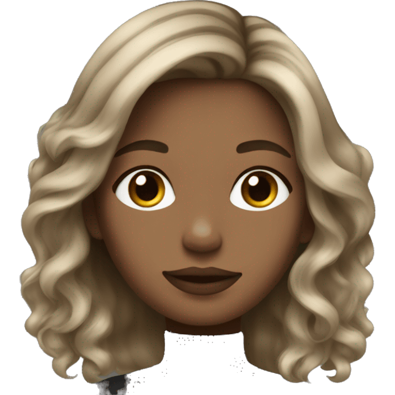 girl with dark blonde balayage  hair  emoji