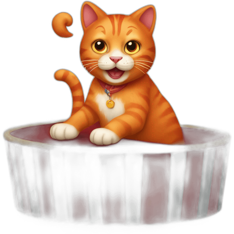 a red cat at the circus emoji