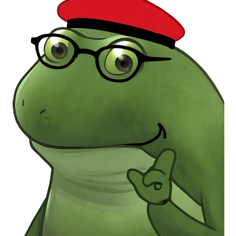 Frog with glasses emoji