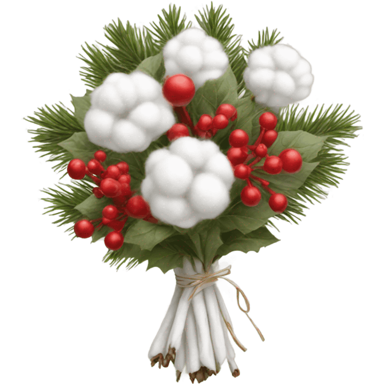 Realistic cristmas bouquet with Cotton emoji