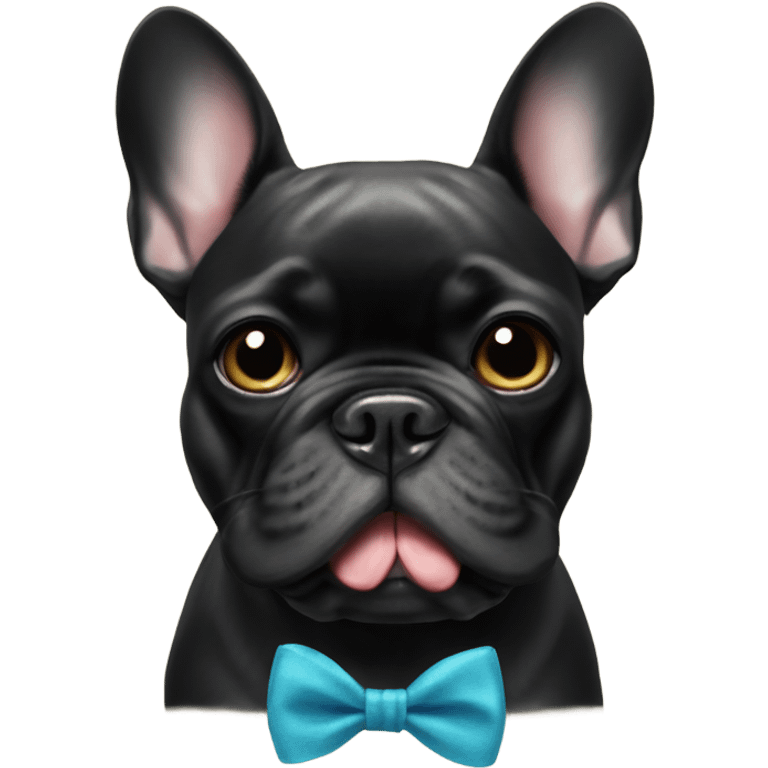 Black French bulldog with bow tie emoji