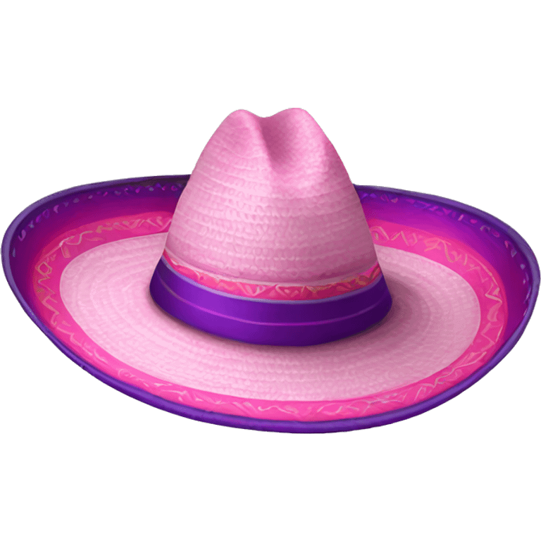 Realistic isolated pink and purple sombrero  emoji