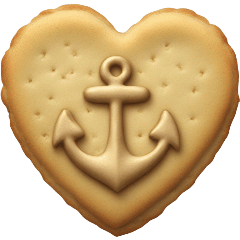 cookie heart with anchor emoji