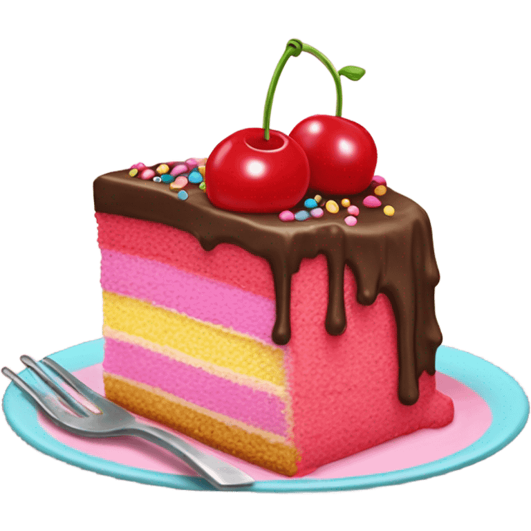 Cartoon Slice of cake emoji