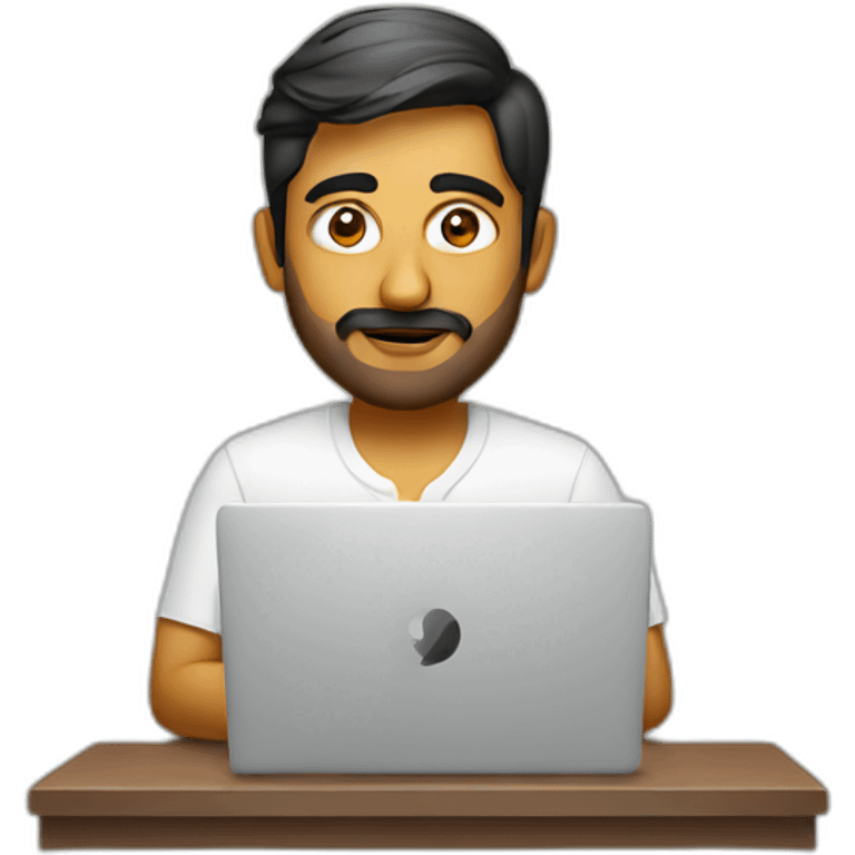 indian cool designer working on laptop emoji