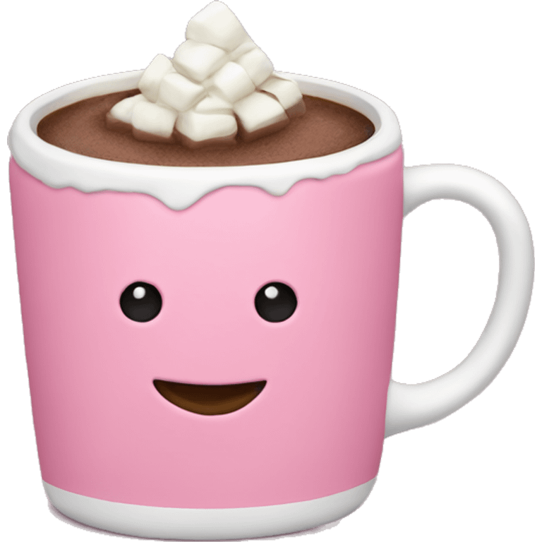 Pink mug hot chocolate emoji