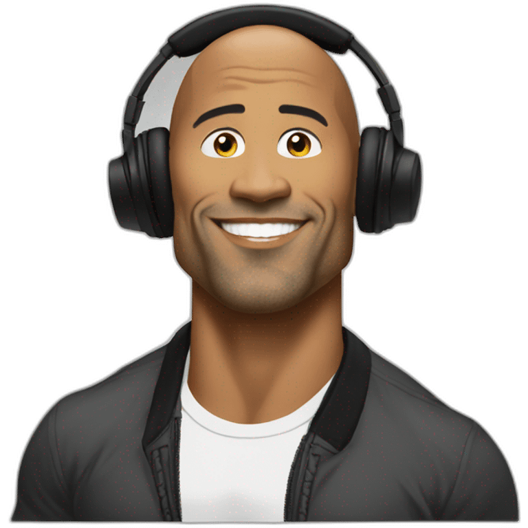 the rock as a DJ emoji