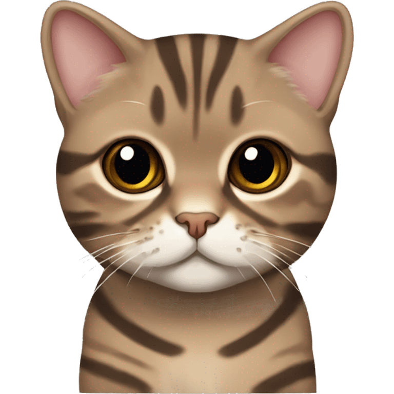 Brown Scottish fold tabby cat with brown stripes emoji