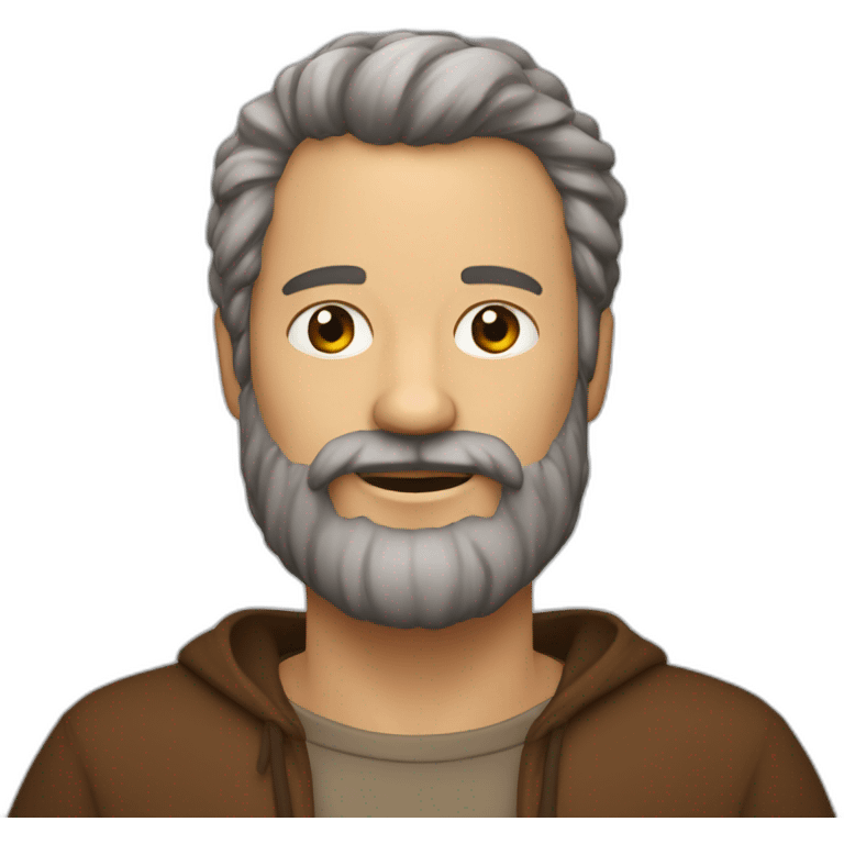 un chauve avec une barbe marron emoji