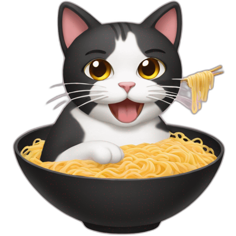 ramen eating cat emoji