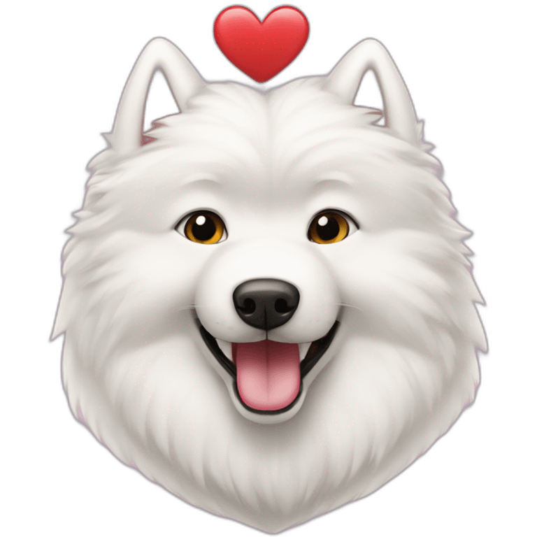 Samoyed with heart emoji