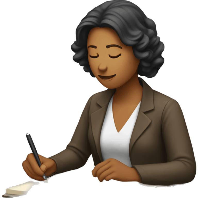 Mujer escribiendo emoji