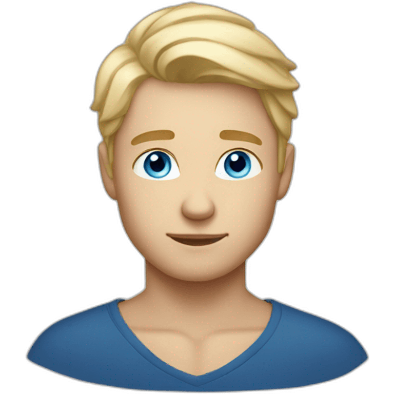 Blonde nordic guy with blue eyes emoji