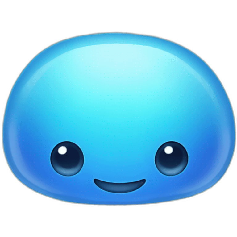 Happy light blue jellyfish emoji