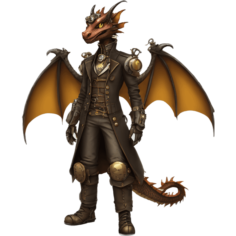 Steampunk Dragon full body emoji