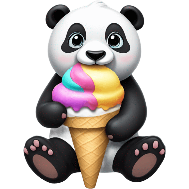 Panda eating ice cream emoji