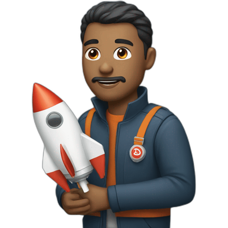 MAN WITH ROCKET emoji