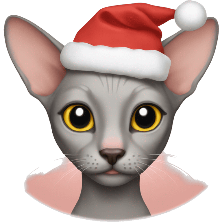 Christmas hairless cat emoji