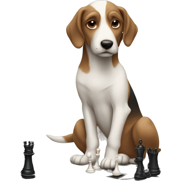 A dog playing chess emoji