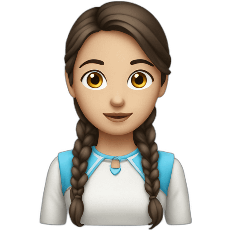 fille brune au yeux bleu emoji