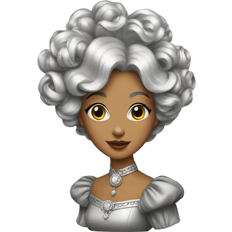 Regal lady vintage with black and silver hair emoji