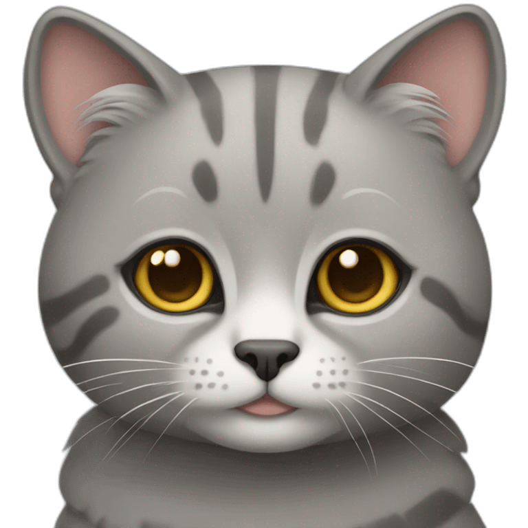 a round-faced gray beehive cat emoji